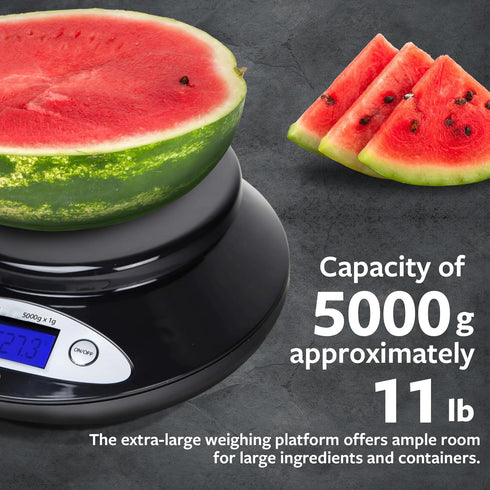 Smart Weigh Food Kitchen Scale with Bowl,11lb x 0.1oz / 5000 x 1grams, Digital Weight Scale for Baking,Cooking